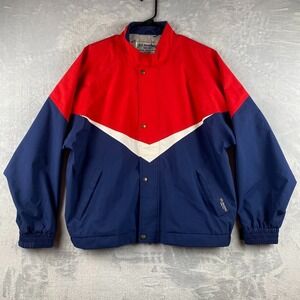 Vintage Tourney Gore Tex Rain Jacket Mens Large Blue Red Golf Wind Waterproof